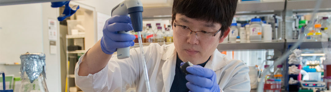 A person holding a pipet 