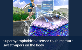 Superhydrophobic biosensor could measure sweat vapors on the body