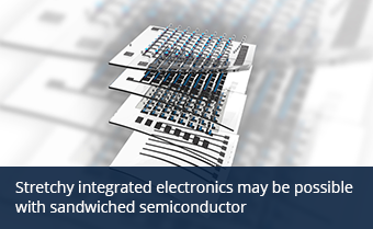 Stretchy integrated electronics may be possible with sandwiched semiconductor